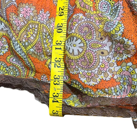 Free People Silk Babydoll Y2K Festival Coachella Lace Trim Hippie Boho Slip XS - Picture 15 of 15